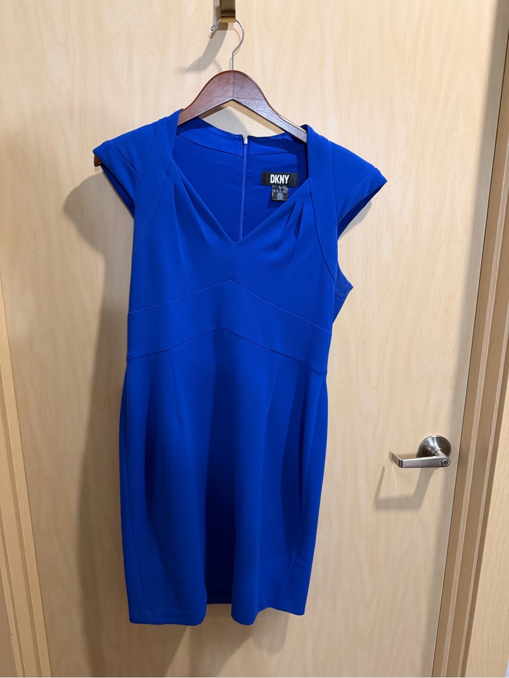 DKNY Cobalt Blue Cap Sleeve Sheath Dress